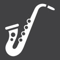 Saxophone glyph icon, music and instrument Royalty Free Stock Photo
