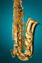 Saxophone - Golden alto saxophone classical instrument Royalty Free Stock Photo