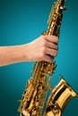 Saxophone - Golden alto saxophone classical instrument Royalty Free Stock Photo