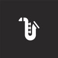 saxophone icon. Filled saxophone icon for website design and mobile, app development. saxophone icon from filled music instruments Royalty Free Stock Photo