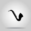 Saxophone icon or logo in  glyph Royalty Free Stock Photo