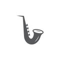 Saxophone icon on white background