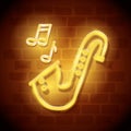 Saxophone instrument neon label