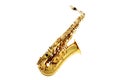 Saxophone isolated on white Royalty Free Stock Photo