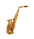 Saxophone isolated on white Royalty Free Stock Photo