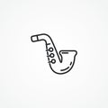 Saxophone line icon.