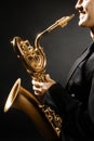 Saxophone man Royalty Free Stock Photo