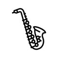 saxophone music instrument line icon vector illustration Royalty Free Stock Photo