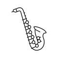 saxophone music instrument line icon vector illustration Royalty Free Stock Photo