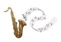 Saxophone music, jazz vector illustration Royalty Free Stock Photo