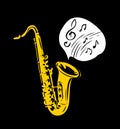 Saxophone music symbol. Jazz concept vector illustration
