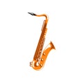 Saxophone, music wind instrument vector Illustration on a white background Royalty Free Stock Photo