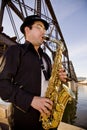 Saxophone Player Royalty Free Stock Photo