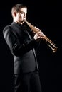 Saxophone player jazz man Royalty Free Stock Photo