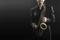 Saxophone player Saxophonist jazz man Royalty Free Stock Photo