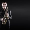 Musician portrait. Saxophone player saxophonist Royalty Free Stock Photo