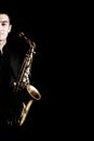 Saxophone player jazz musician Royalty Free Stock Photo