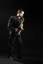 Man playing saxophone Royalty Free Stock Photo