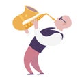 Saxophone player vector colorful illustration Royalty Free Stock Photo