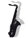 Saxophone in silhouette Royalty Free Stock Photo