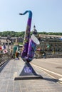 Saxophone statue to honor Poland in Dinant, Belgium