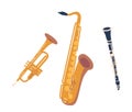 Saxophone, Trumpet, And Clarinet Are Some Of The Iconic Musical Jazz Instruments That Bring Rhythm, Harmony And Soul