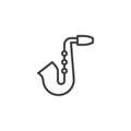 Saxophone trumpet line icon
