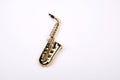 Saxophone view from top on a white background Royalty Free Stock Photo
