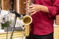 The saxophonist musician Royalty Free Stock Photo