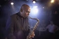 Saxophonist Performing In Jazz Club Royalty Free Stock Photo