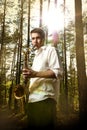 Saxy player men Royalty Free Stock Photo