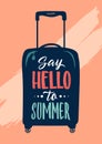 Say hello to summer. Vacation travel poster Royalty Free Stock Photo