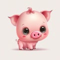 Say Hello to Your New Favorite Pink Cartoon Baby Pig, A Cartoon Style - Generative AI