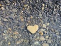 Heart shaped stones in sea