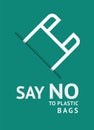 Say no to plastic bag, trendy ecological posters set for print