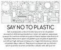 Say no to plastic banner with single-use plastics icons collection