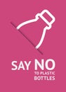 Say no to plastic bottle, trendy ecological posters set for print