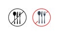 Say no to plastic fork, spoon and knife icon. Save environment and ecology of earth. Vector on isolated white background. EPS 10