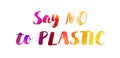 Say no to plastic - motivational message