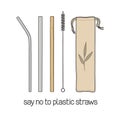 Say no to plastic straws Royalty Free Stock Photo