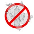 No plastic bottles icon