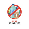 Say no to single use plastic ecological poster