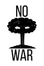 No war. Nuclear mushroom bomb. Stop war in Ukraine. Typography. Vector illustration. Say no to war Royalty Free Stock Photo