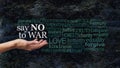 Say NO to WAR word cloud campaign banner Royalty Free Stock Photo