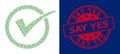 Grunge Say Yes Round Watermark and Recursive Yes Tick Icon Mosaic