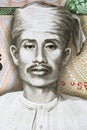 Saya San a portrait from Burmese money