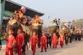 Sayaboury, Laos - February 17, 2018: Elephant Festival takes place in February every year in Sayaboury. This is to promote the con