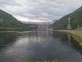 Sayano-Shushenskaya gs. The most powerful in Russia. Dam. Yenisey. Re Royalty Free Stock Photo