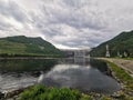 Sayano-Shushenskaya gs. The most powerful in Russia. Dam. Yenisey. Re Royalty Free Stock Photo