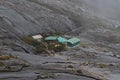 Sayat sayat hut check point just before starting the most dramatic part of the climb towards Low`s Peak Royalty Free Stock Photo